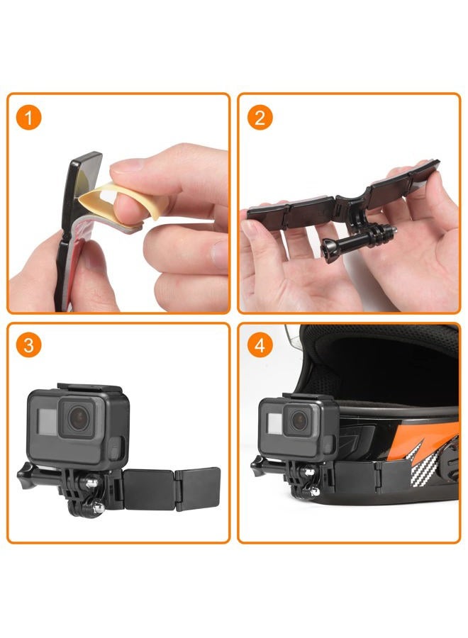 Lupholue Motorcycle Helmet Chin Mount Kits with Adhesive Curved Pads Compatible with GoPro Hero 13, 12, 11, 10, 9, 8, 7, (2018), 6 5, Hero Black, Session, Xiaomi Yi, SJCAM, Campark (Version A) - Image 5