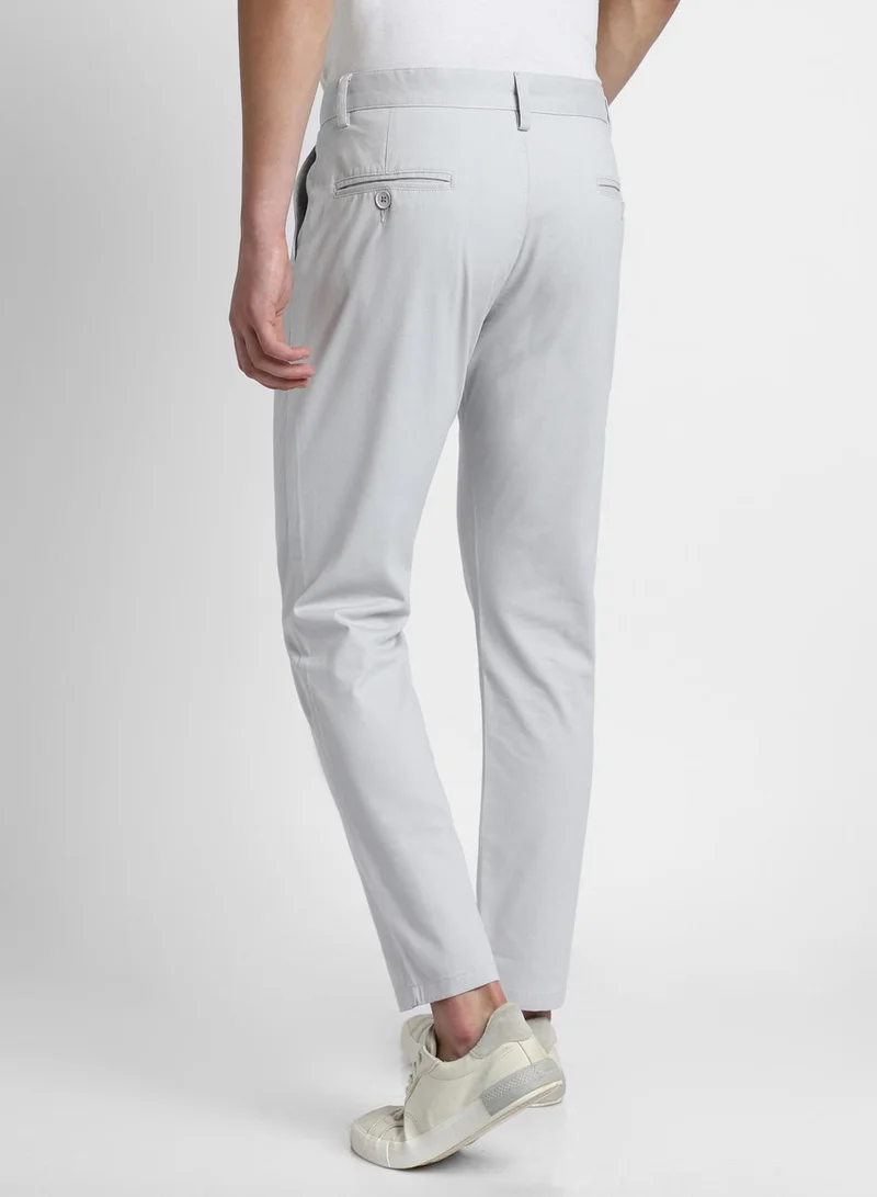 Dennis Lingo Regular Fit Light Grey Chinos Pants For Men