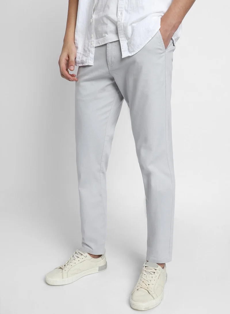 Dennis Lingo Regular Fit Light Grey Chinos Pants For Men