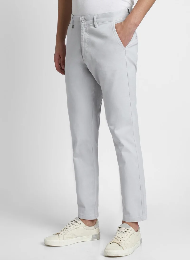 Dennis Lingo Regular Fit Light Grey Chinos Pants For Men