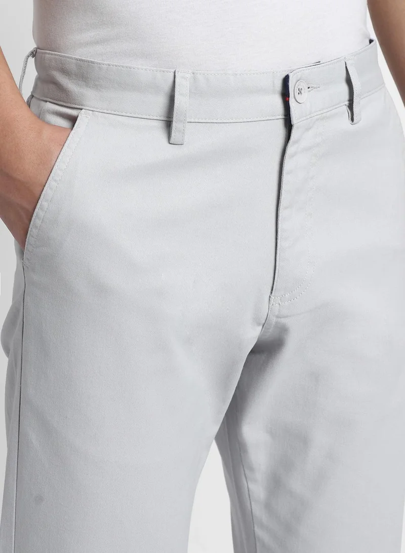 Dennis Lingo Regular Fit Light Grey Chinos Pants For Men