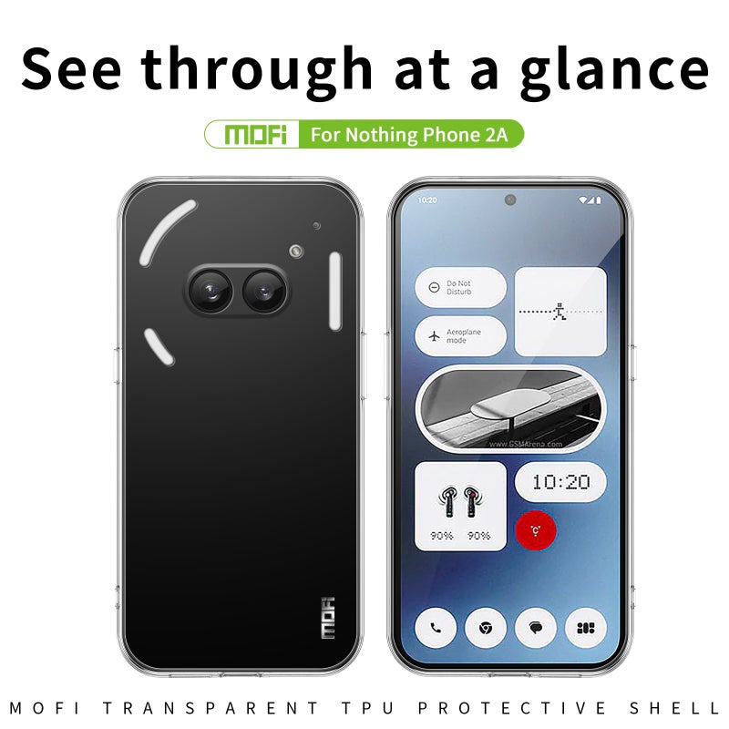 HuHa Protective Cover For Nothing Phone 2a MOFI Ming Series Ultra-thin TPU Phone Case(Transparent) - Image 3
