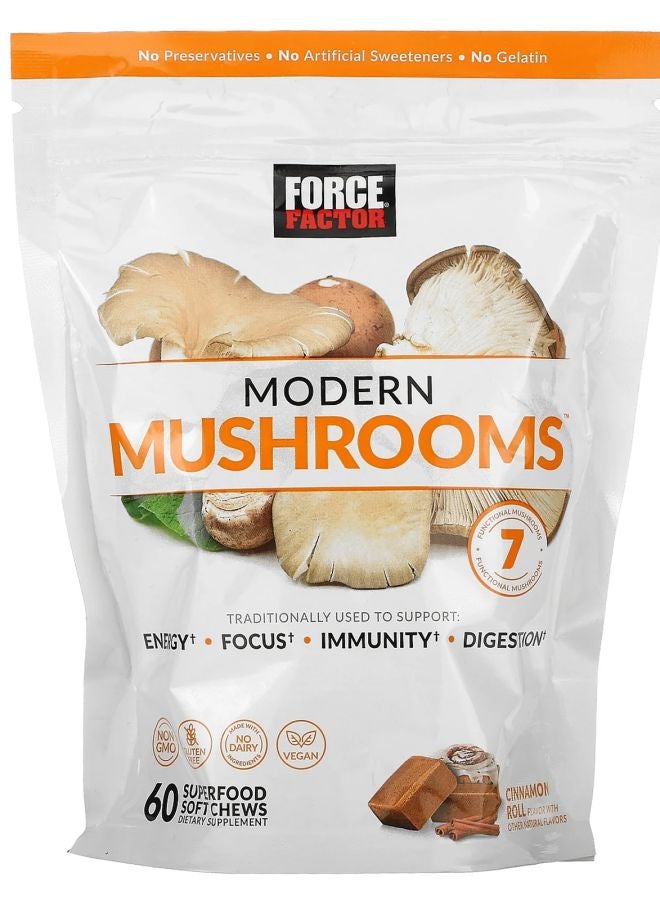 Force Factor Modern Mushrooms™ Cinnamon Roll 60 Superfood Soft Chews