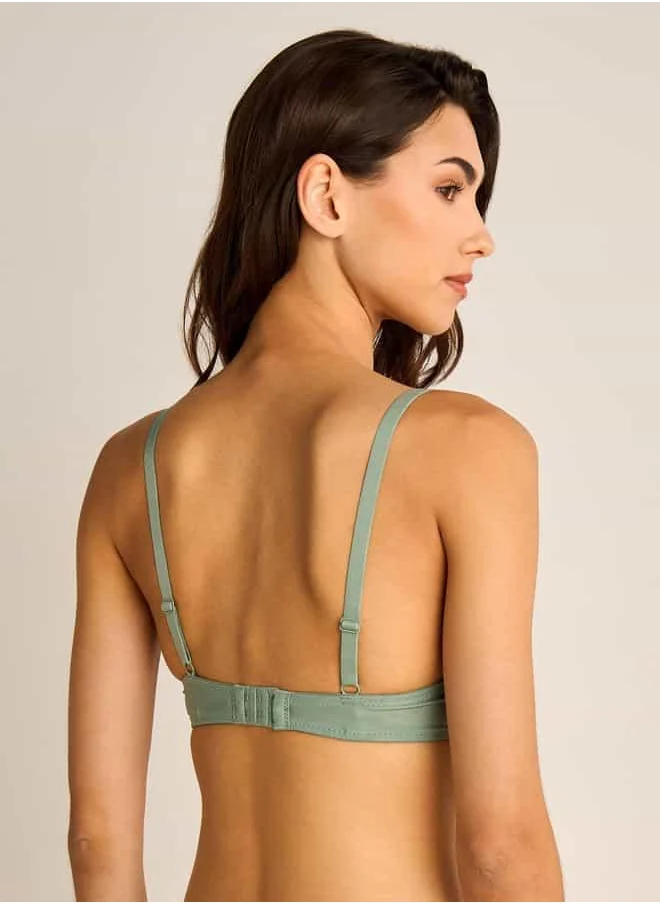 فاف Lace Detail Demi Bra with Hook and Eye Closure