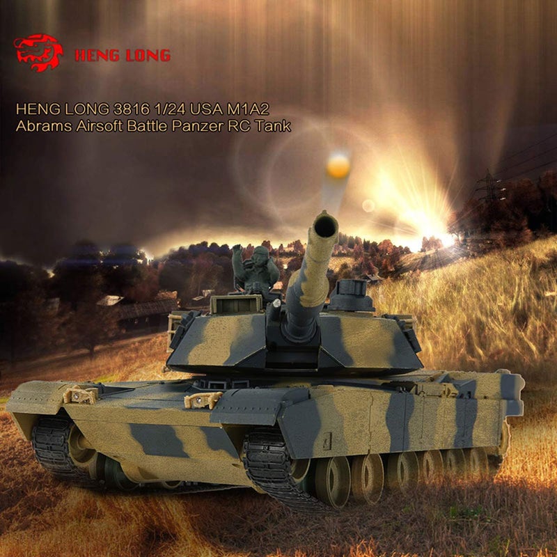 POCO DIVO Abrams M1A2 US Battle Tank RC Airsoft Panzer 1/24 Scale Model 2.4Ghz Remote Control Military Vehicle Combat Fight Infrared BB - Image 2