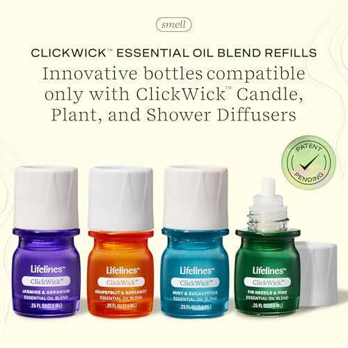 LifeLines ClickWick Essential Oil Blends for Lifelines Diffusers, 4-Pack Discovery Set - Essential Oil Blend Refill for Candle, Plant & Shower Aromatherapy Diffuser - Fragrance for Diffusers - Image 2