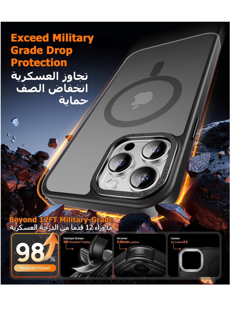 iPhone 13 Pro Max Magnetic MagSafe Case,【Full Shockproof Protection】Translucent Matte Back, Slim Phone Cover with Strong Magnet for Apple 13 Pro Max (2021)(Black) - Image 4