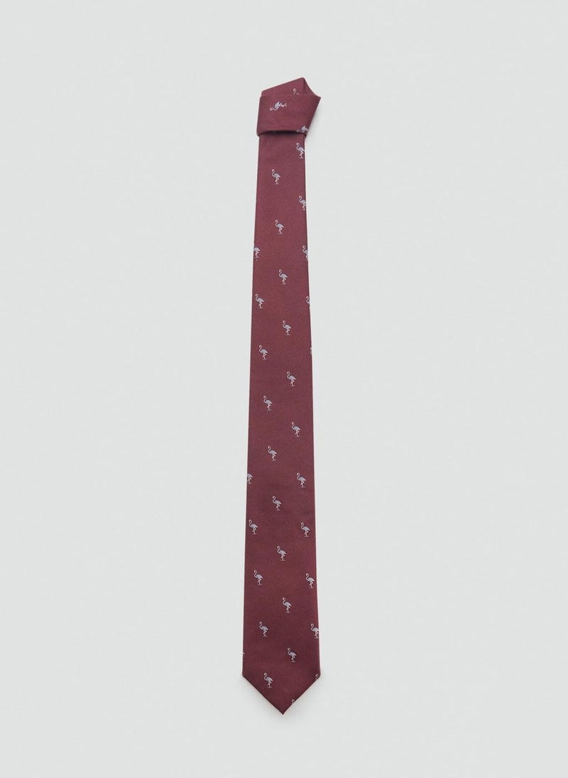 Mango Man Mulberry Silk Animal-Print Tie  - Image 1