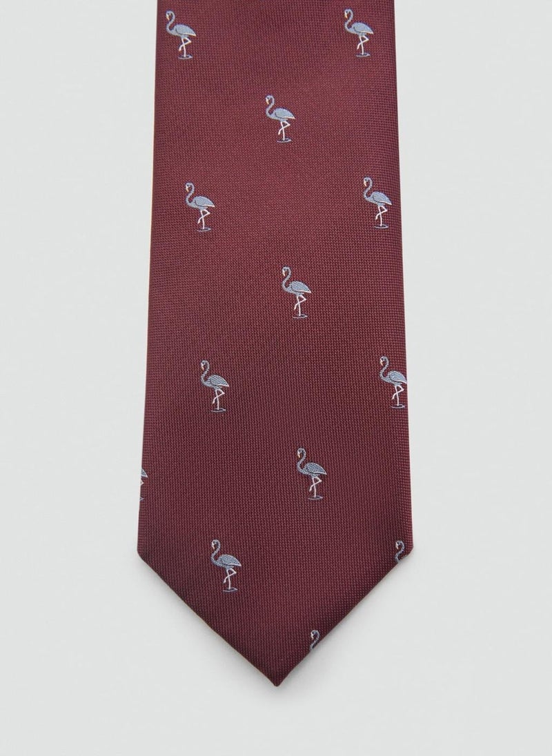 Mango Man Mulberry Silk Animal-Print Tie  - Image 2