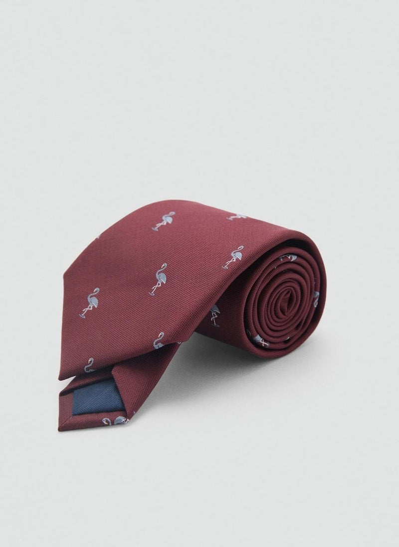 Mango Man Mulberry Silk Animal-Print Tie  - Image 3