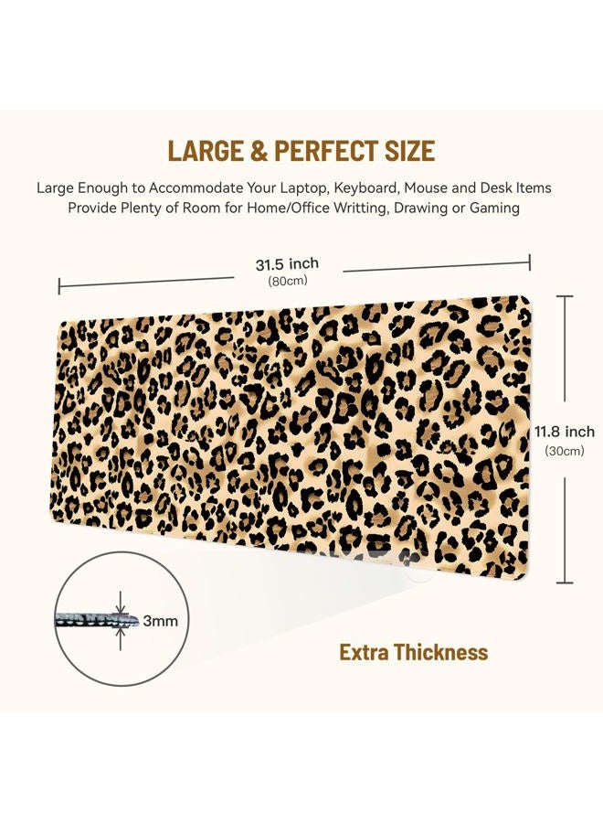 Stanoha Mousepad Desk Mat Gaming Large Keyboard Cute Office Desktop Computer Laptop XXL Long Big Kawaii Aesthetic Girly Pretty Design Women Girl Gamer Oversized Wide 30x12'' Mousepad, Leopard - Image 2
