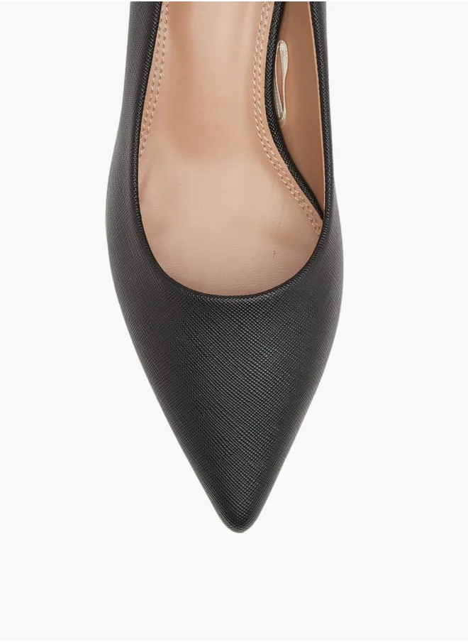 Celeste Womens Solid Slip-On Pumps With Pointed Toe And Kitten Heels