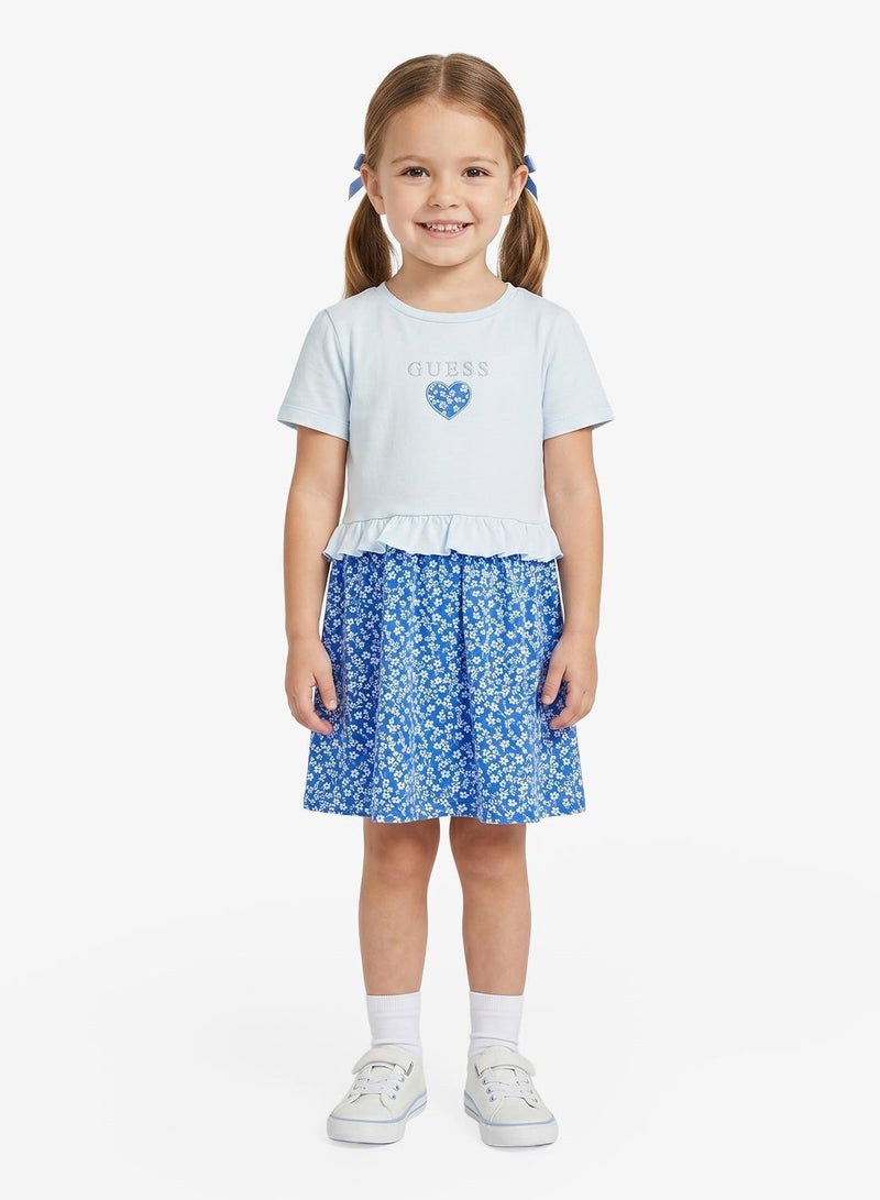 GUESS Kids Printed Short Sleeve Dress - Image 1