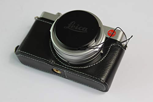 BolinUS D-Lux 7 Case, BolinUS Handmade Genuine Real Leather Half Camera Case Bag Cover for Leica D-Lux 7 Bottom Opening Version + Hand Strap (Black) - Image 2
