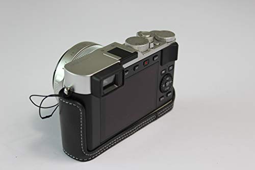 BolinUS D-Lux 7 Case, BolinUS Handmade Genuine Real Leather Half Camera Case Bag Cover for Leica D-Lux 7 Bottom Opening Version + Hand Strap (Black) - Image 4
