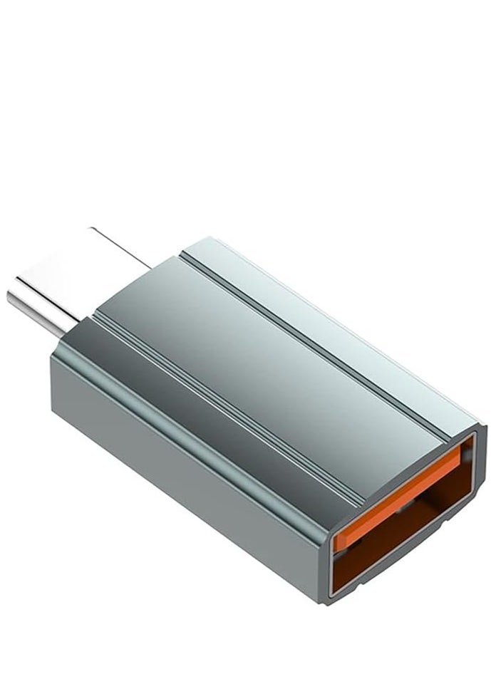 LDNIO LC140 USB-A To Type-C Adapter , Fast transmission , Universal device , Insert to use , Aluminum Material - Grey