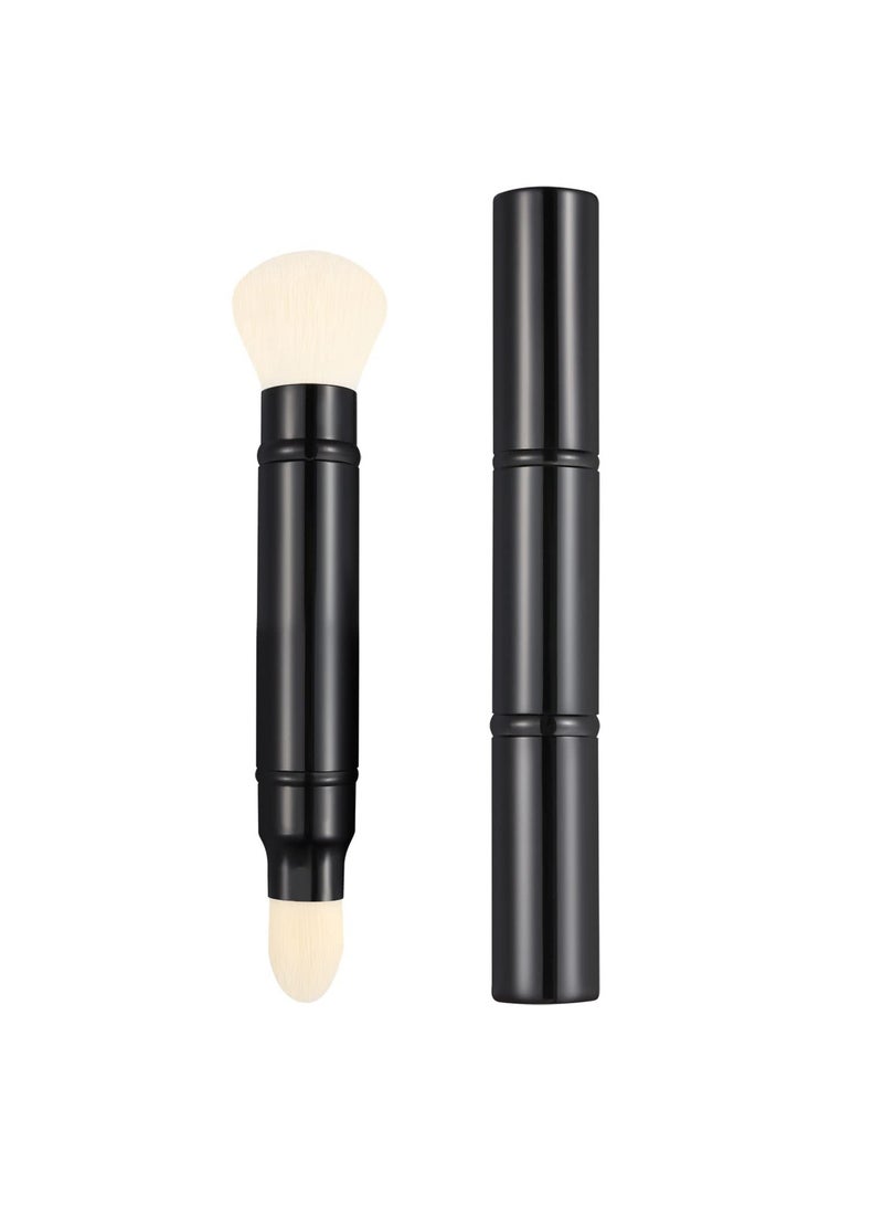 SOLARAE Dual Retractable Makeup Brushes, Travel Face Blush Powder Brush, Double-Ended Foundation Concealer Brush - Image 1