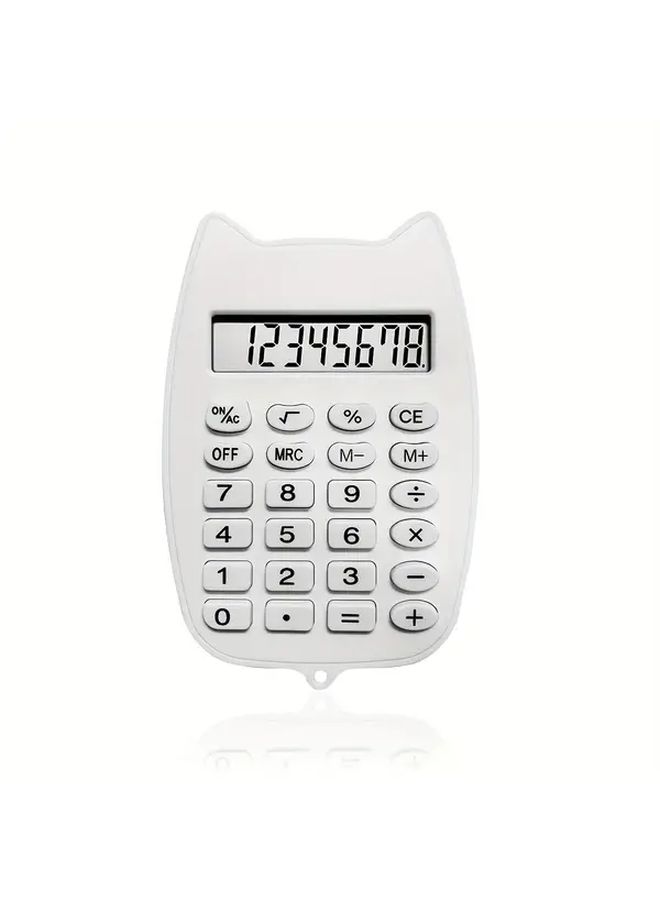 White Mini Calculator with Large Display Portable Home Office School - Image 4