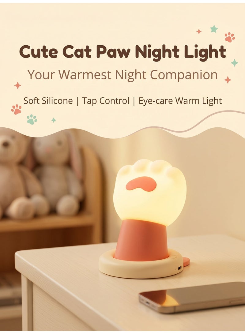 Laoybho Night Light For Kids, Cat Claw Magnetic Wall Light, Bedside Touch Lamp, Funny Dimmable Silicone Nightlight, Funny Gifts for Women Men Family Friends Colleagues Neighbors, Kitchen Office Room Decor - Image 5