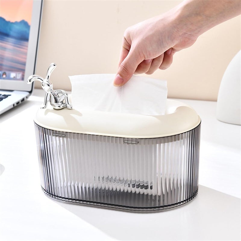 BLURISM BLURISM Facial Tissue Paper Holder MultiFunctional Transparent Dressing Table Tissue Box Holder Organizer Storage Box Paper Napkin Holder Case Decorative Napkin Holder Tissue Holder Dispenser - Image 2