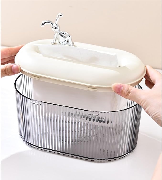 BLURISM BLURISM Facial Tissue Paper Holder MultiFunctional Transparent Dressing Table Tissue Box Holder Organizer Storage Box Paper Napkin Holder Case Decorative Napkin Holder Tissue Holder Dispenser - Image 4