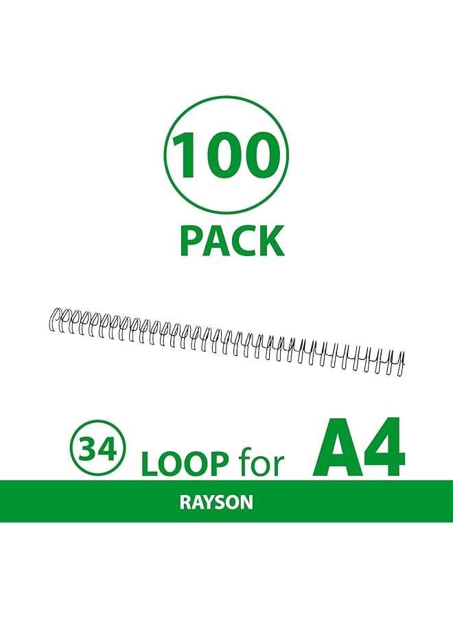 RAYSON 3:1 Pitch Double Loop Wire Binding Rings 12.7Mm Spine Diameter Black 100Pcs Box  - Image 4