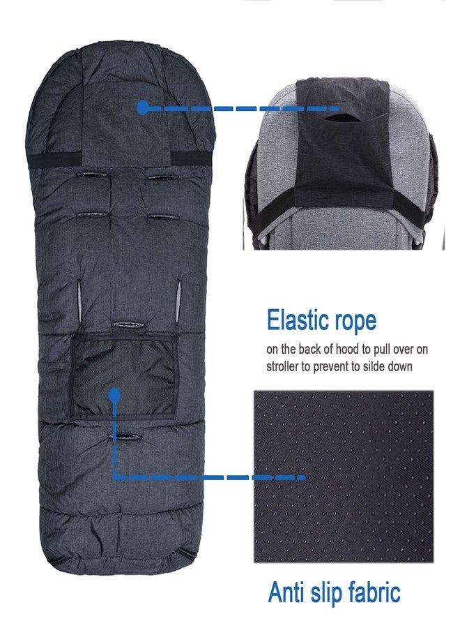 Yobee Winter Waterproof Warm Stroller Bunting Bag, Center and Botton Open for Easy in and Temperature Control, Multi Use, Toldder Size, Grey - Image 3