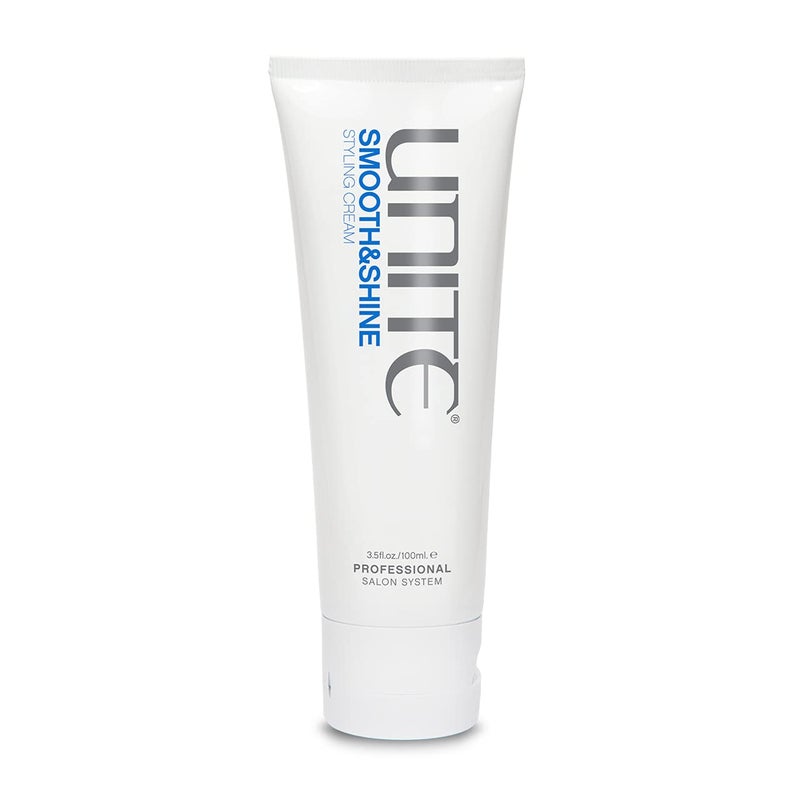 UNITE Hair - SMOOTH&SHINE Styling Cream - Tames Frizz, Adds Shine & Softness - Hydrates, Protects & Repairs with Argan Oil, Coconut & Honey - Ideal for Medium to Thick Hair - 3.5 oz - Image 1
