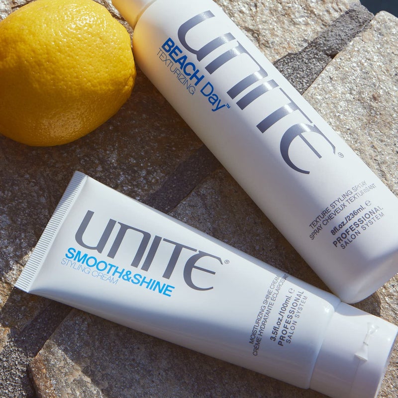 UNITE Hair - SMOOTH&SHINE Styling Cream - Tames Frizz, Adds Shine & Softness - Hydrates, Protects & Repairs with Argan Oil, Coconut & Honey - Ideal for Medium to Thick Hair - 3.5 oz - Image 5