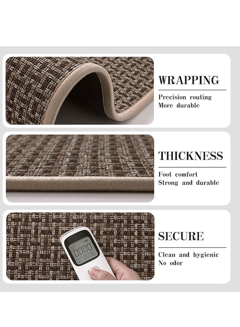 Sharpdo 2-Piece Kitchen Floor Mats Non-Slip, Woven Kitchen Floor Mats Absorb Water in Front of Sink, 45*120cm+45*70cm Durable Waterproof Washable Kitchen Floor Mats - Image 5