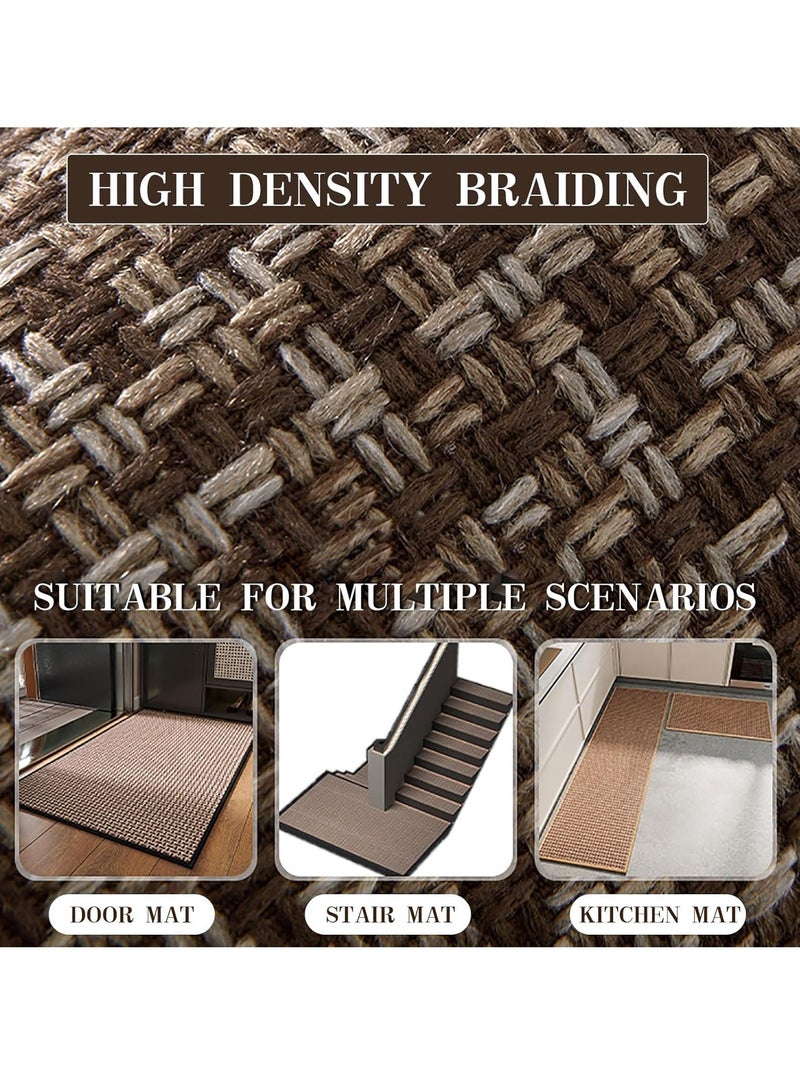 Sharpdo 2-Piece Kitchen Floor Mats Non-Slip, Woven Kitchen Floor Mats Absorb Water in Front of Sink, 45*120cm+45*70cm Durable Waterproof Washable Kitchen Floor Mats - Image 3