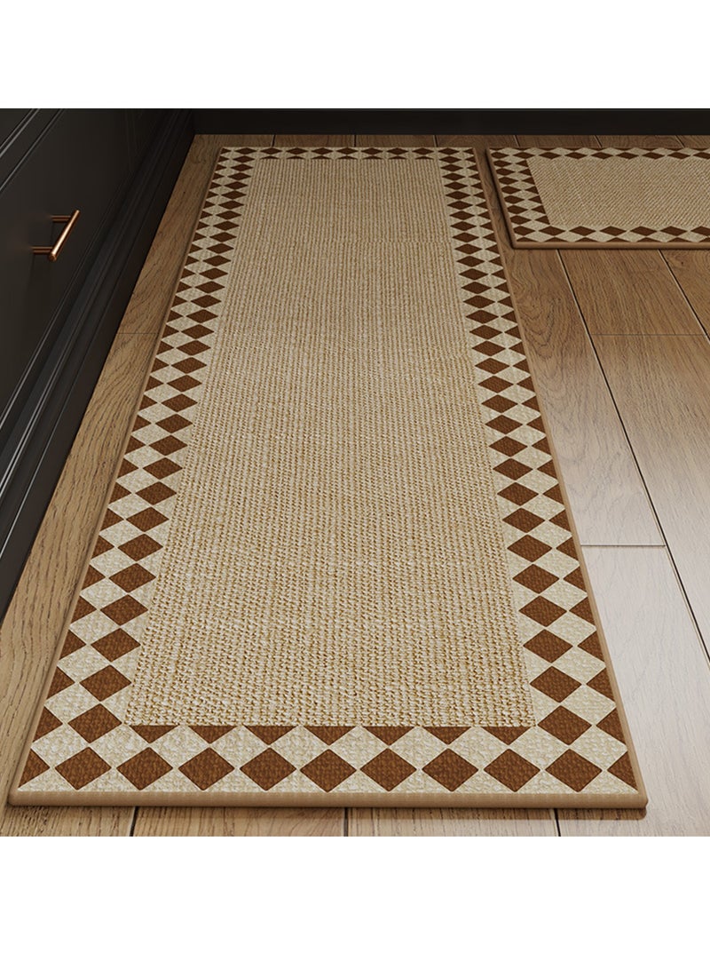 Sharpdo 2-Piece Kitchen Floor Mats Non-Slip, Woven Kitchen Floor Mats Absorb Water in Front of Sink, 45*120cm+45*70cm Durable Waterproof Washable Kitchen Floor Mats - Image 1