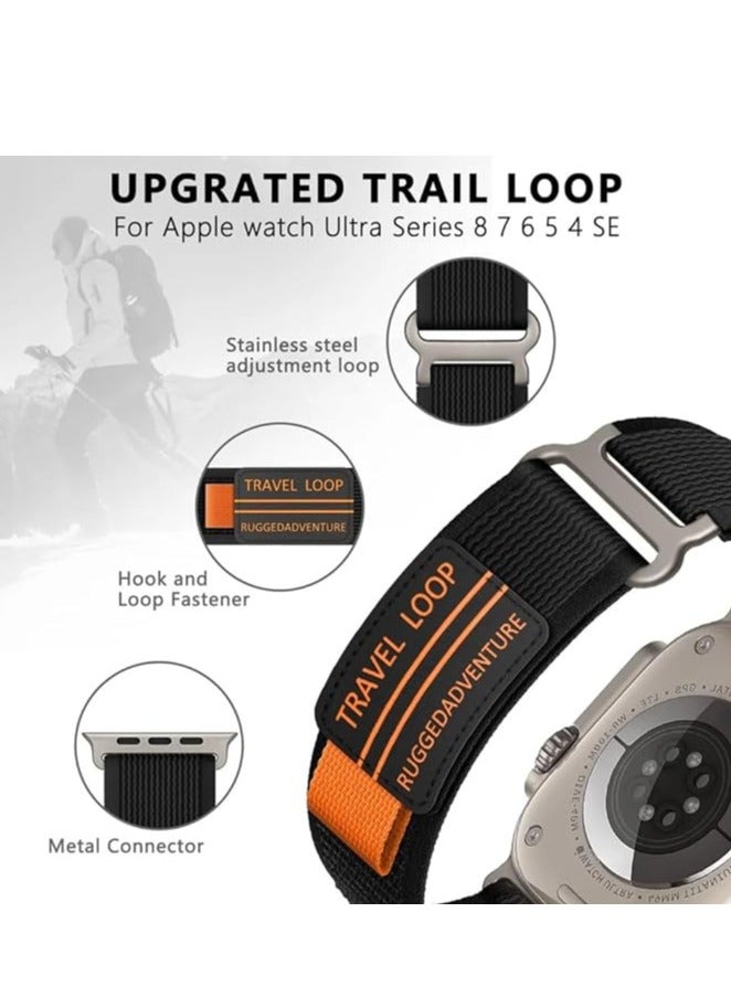 Modified Nylon Strap Compatible with Apple watch Series Ultra 2 | 9 | 8 Ultra | 8 | 7 | 6, 49/45/44/42 mm, Breathable Nylon Strap with Buckle adhesive closing