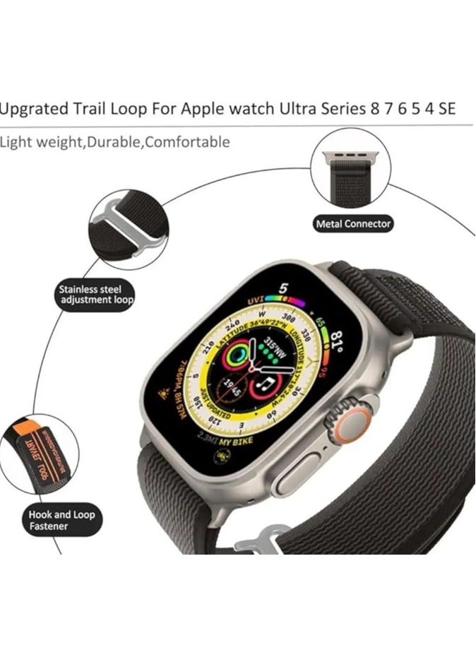 MIGOFAST Modified Nylon Strap Compatible with Apple watch Series Ultra 2 | 9 | 8 Ultra | 8 | 7 | 6, 49/45/44/42 mm, Breathable Nylon Strap with Buckle adhesive closing  - Image 4