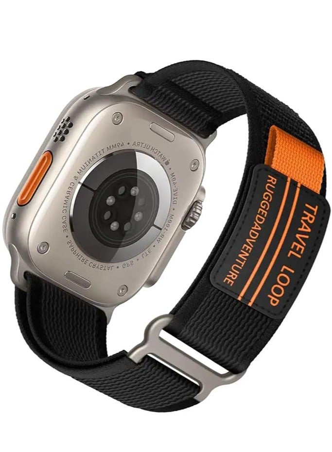 MIGOFAST Modified Nylon Strap Compatible with Apple watch Series Ultra 2 | 9 | 8 Ultra | 8 | 7 | 6, 49/45/44/42 mm, Breathable Nylon Strap with Buckle adhesive closing  - Image 2