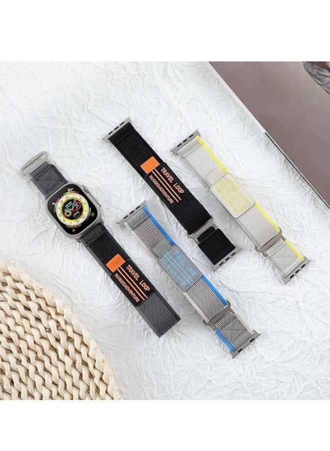 MIGOFAST Modified Nylon Strap Compatible with Apple watch Series Ultra 2 | 9 | 8 Ultra | 8 | 7 | 6, 49/45/44/42 mm, Breathable Nylon Strap with Buckle adhesive closing  - Image 3