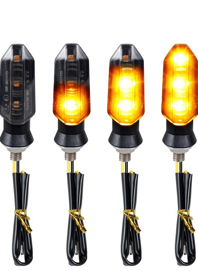 QUASCO 4PCS Universal Motorcycle Turn Signals Front Rear LED Turn Signal Light Sequential Amber Blinkers for Motorbike Scooter Quad Cruiser Off Road Touring - Image 1