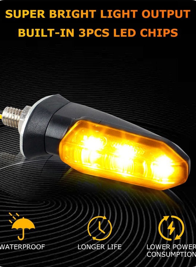 QUASCO 4PCS Universal Motorcycle Turn Signals Front Rear LED Turn Signal Light Sequential Amber Blinkers for Motorbike Scooter Quad Cruiser Off Road Touring - Image 3