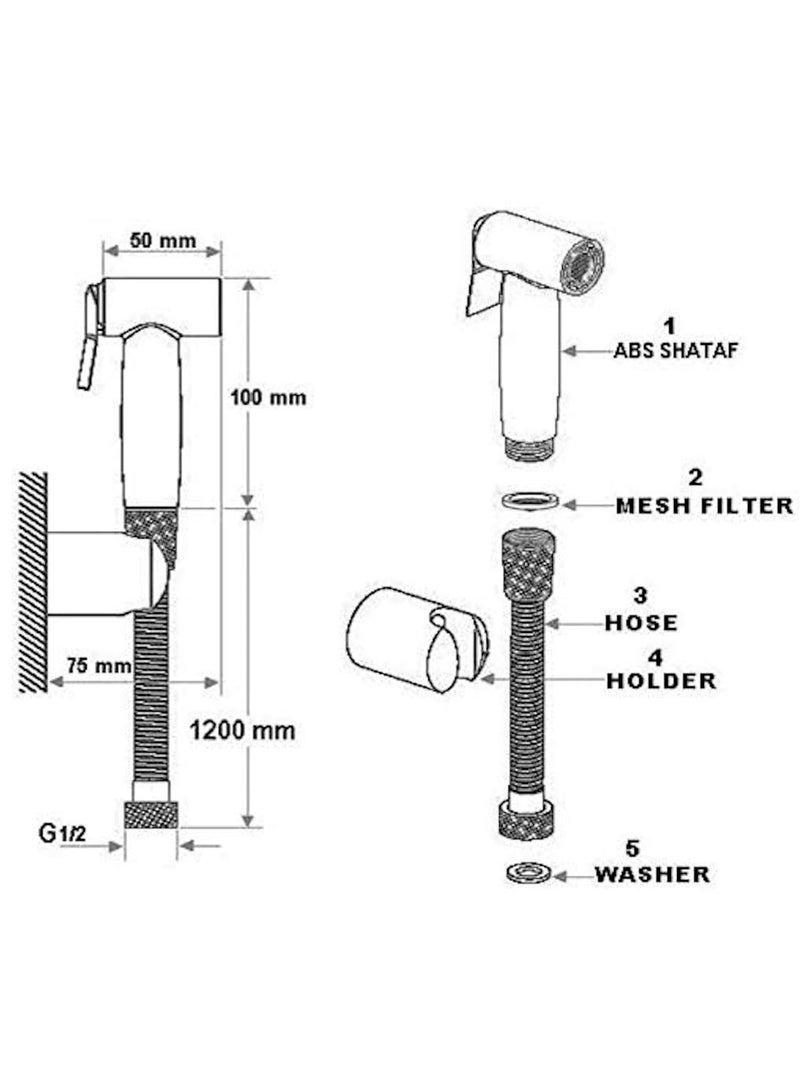 Kludi Rak 32007 Bidet Shower - Silver - Image 4