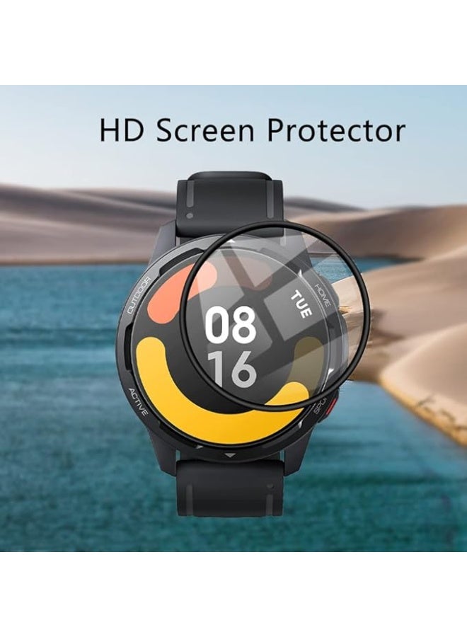 Screen Protector for Xiaomi Watch S1 Active, 3D Curved Soft Edge Protective Film (Not Glass), Anti-Scratch, Bubble-Free, Ultra Shatterproof, High Sensitivity Smartwatch Protection - Image 2