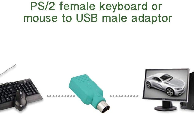 CARE CASE® PS2 to USB Converter Adapter PS2 Male to USB Female 6 pin din Plug Converter for Mouse PC Laptop Computer, USB Cable, PS/2 Devices. - Image 5