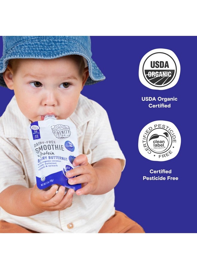 SERENITY KIDS طعام الأطفال سيريتي كيدز 6+ أشهر سموذي خالي من الألبان | عضوي من وزارة الزراعة الأمريكية | بروتين كولاجين من المراعي | كيس 3.5 أونصة خالي من BPA | توت وقرع الجوز | 1 قطعة - Image 4