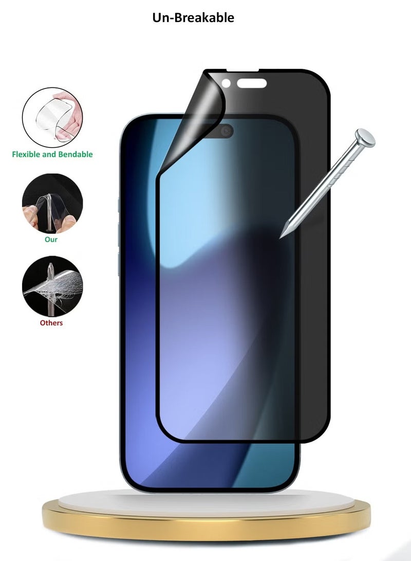 Wtech Apple iPhone Air 5G 2025 Premium Nano Ceramic Privacy Full Glue Full Cover Matte Flexible Screen Protector (MSCNMP) - Clear/Black - Image 3