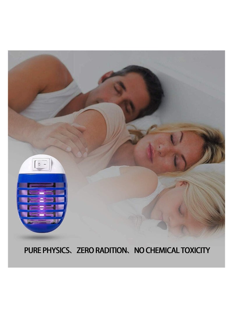 دوبكارت 1 قطعة صاعق الحشرات الكهربائي، صاعق البعوض مع ضوء ليلي LED بالأشعة فوق البنفسجية، مصيدة ذباب الحشرات الإلكترونية للاستخدام الداخلي والخارجي - Image 2