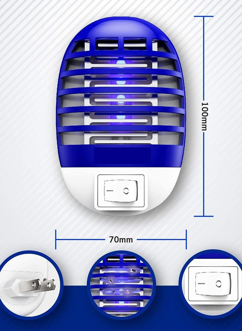 دوبكارت 1 قطعة صاعق الحشرات الكهربائي، صاعق البعوض مع ضوء ليلي LED بالأشعة فوق البنفسجية، مصيدة ذباب الحشرات الإلكترونية للاستخدام الداخلي والخارجي - Image 4