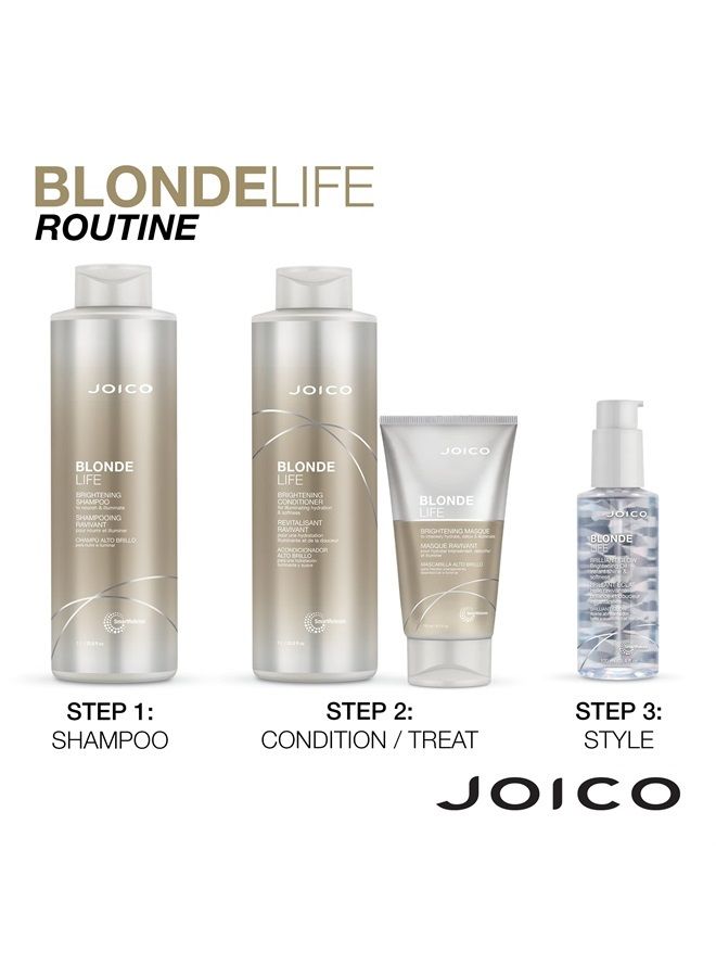 JOICO شامبو برايتنينغ للحياة الشقراء | للشعر الأشقر | يضيف نعومة وسلاسة | خالي من الكبريتات | مع زيت مونوئي وزيت تامانو | 33.8 أونصة سائلة - Image 1