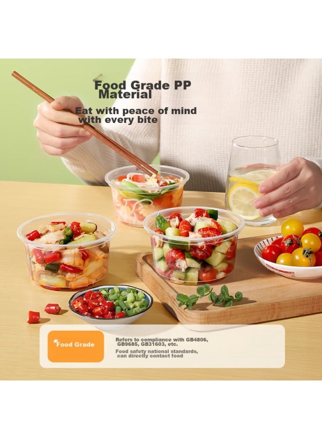 Maryya Meili Ya Disposable Bowls, Food Grade, 550ml*50 Pieces, Heat-resistant, Microwave-safe, Takeaway Boxes, Transparent Soup Bowls, Without Lids - Image 4