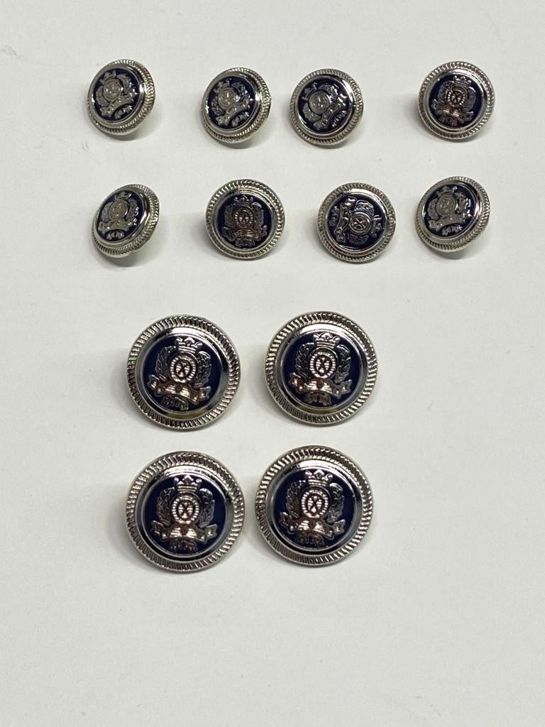 Karan Tuhafiye Karan Haberdashery Blazer Jacket Button Set 12 Silver Black Inside - Image 5