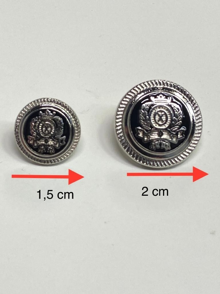 Karan Tuhafiye Karan Haberdashery Blazer Jacket Button Set 12 Silver Black Inside - Image 3
