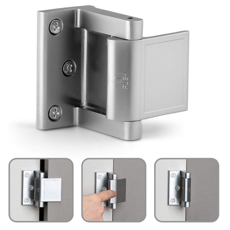 Berlin Modisch Door Lock Reinforcer Privacy Door Latch for in-Swinging Doors Extra High Resistance Home Door Security Lock (Satin Nickel) - Image 3